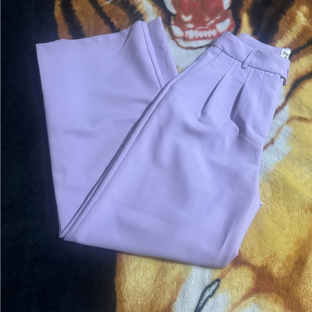 Lavender High-Waisted Trousers